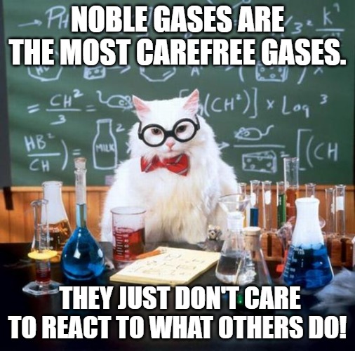 Noble gases are the most carefree
