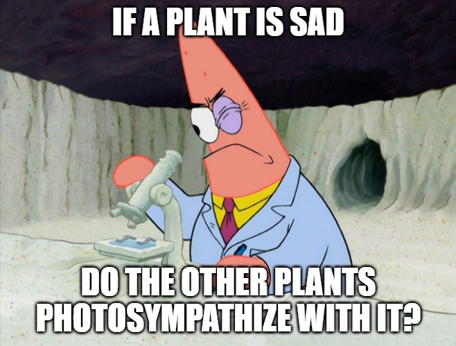 If a plant is sad, do the other plants photosympathize with it?
