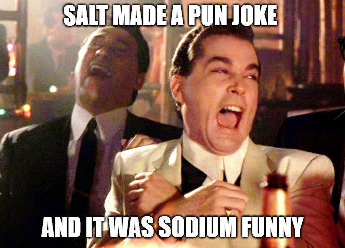 Salt made a pun joke and it was Sodium funny