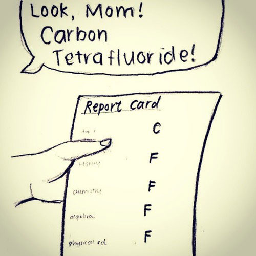 Look, Mom! Carbon Tetrafluride!