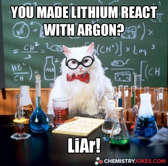 you made lithium react with argon